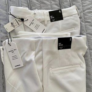 Two (2) Pairs of White Express Bootcut pants